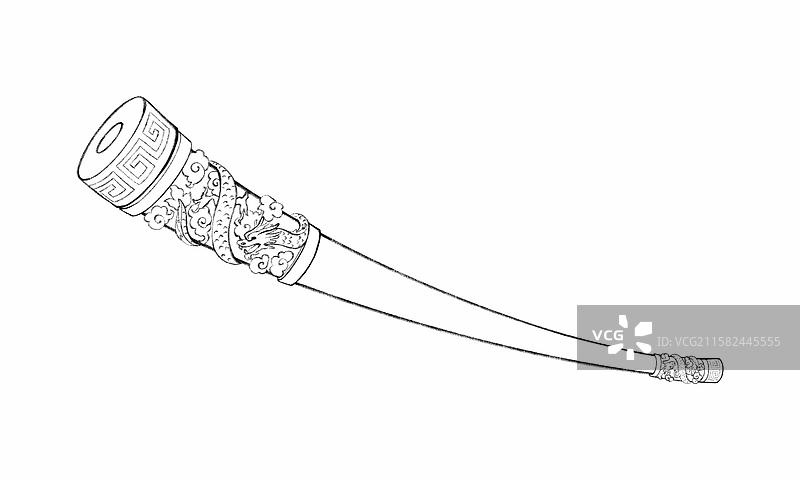 西游记齐天大圣孙悟空的定海神针如意金箍棒手绘线稿元素。图片素材