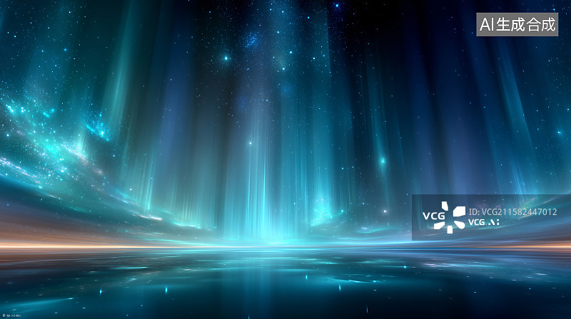 【AI数字艺术】宇宙光芒星河交汇的神秘景象图片素材