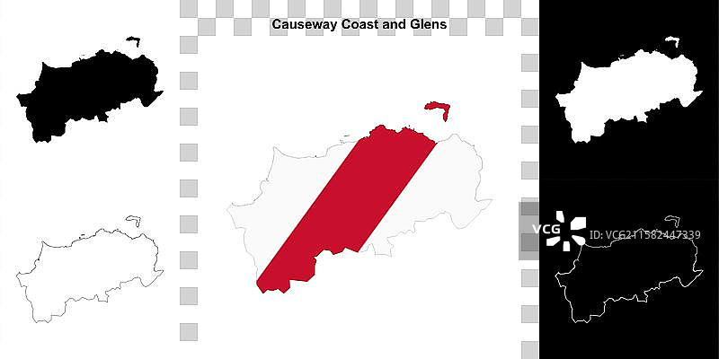 海岸和山谷轮廓地图图片素材