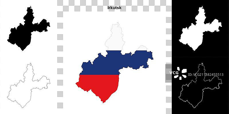 伊尔库茨克轮廓地图图片素材