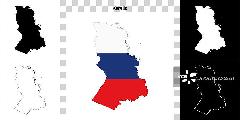 卡累利阿轮廓地图图片素材