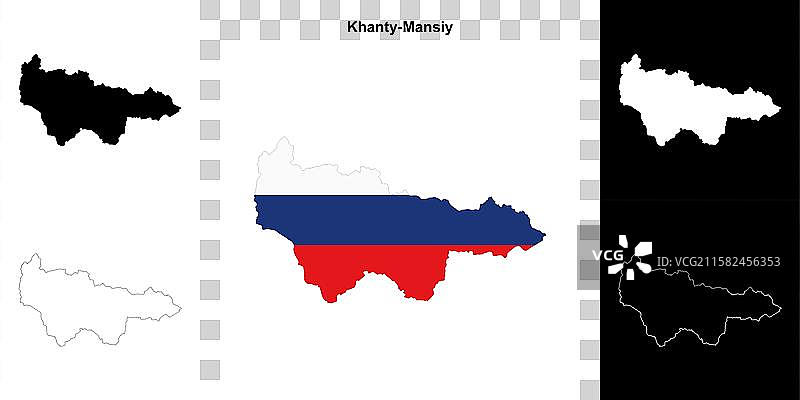 汉特-曼西地区轮廓地图图片素材
