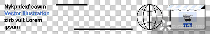 全球电子商务概念通过在线方式呈现图片素材