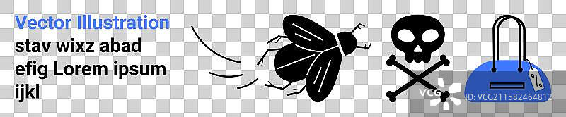 带有骷髅头的苍蝇头骨元素图片素材