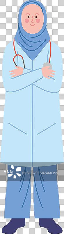 专业的戴头巾医生图片素材