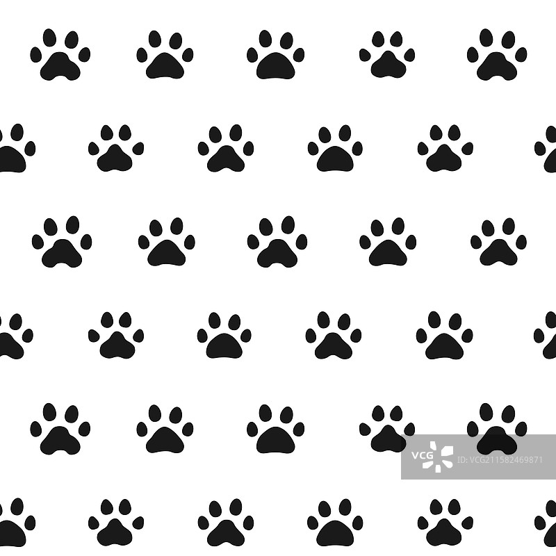 猫爪印无缝图案毛茸茸的掌心图片素材