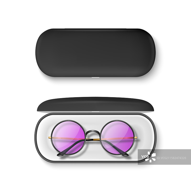 3D 真实感金属圆形太阳镜图片素材