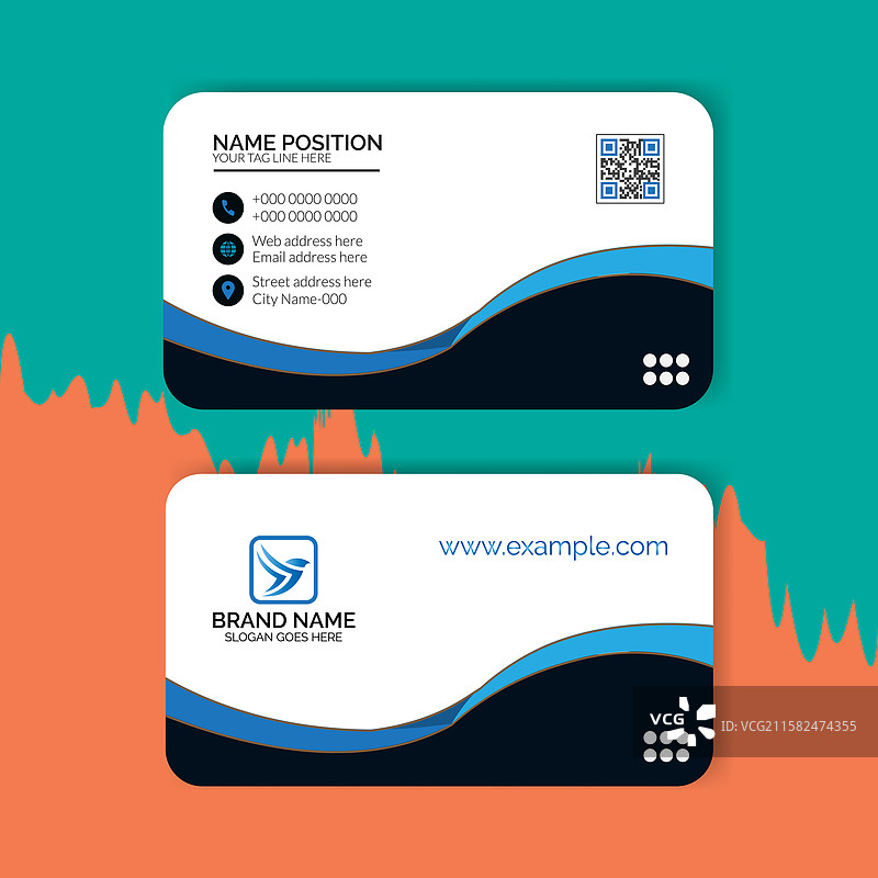 抽象商务名片模板设计图片素材