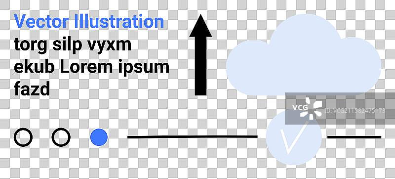 云上传概念，带箭头和文本元素图片素材