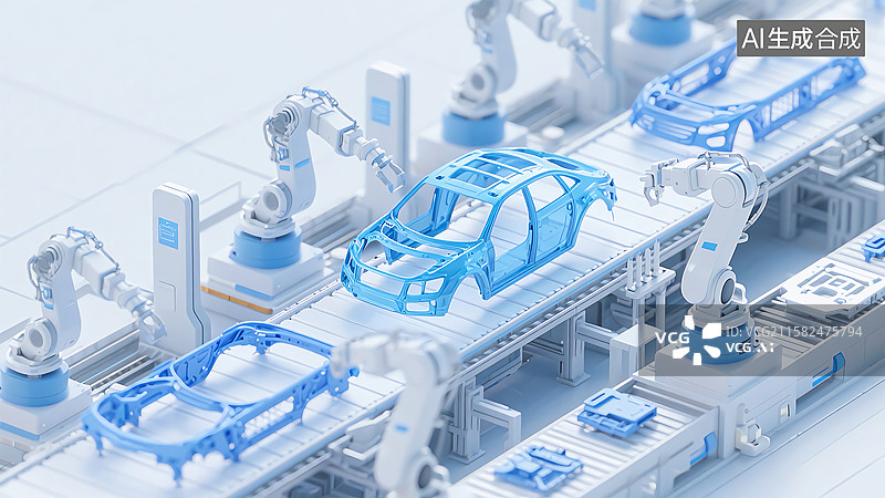 【AI数字艺术】人工智能机器人制造汽车图片素材