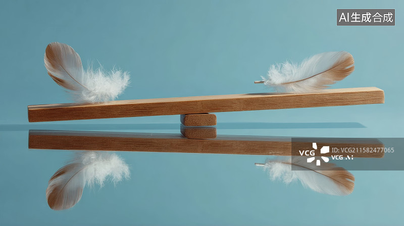 【AI数字艺术】杠杆上的羽毛倒影，水图片素材