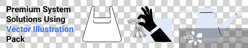 手提袋的极简轮廓图标图片素材