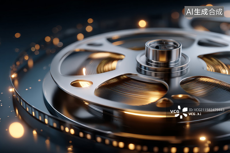 【AI数字艺术】影片放映机，胶片录像带背景图片素材