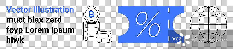 比特币与堆叠的硬币折扣百分比图片素材