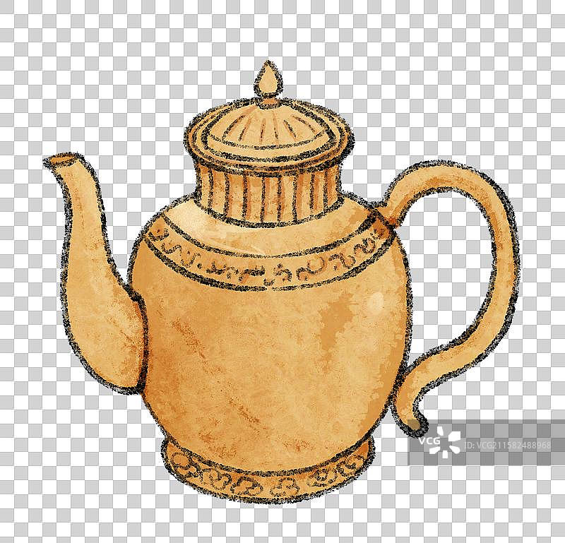 西藏美食国风插画-酥油茶图片素材