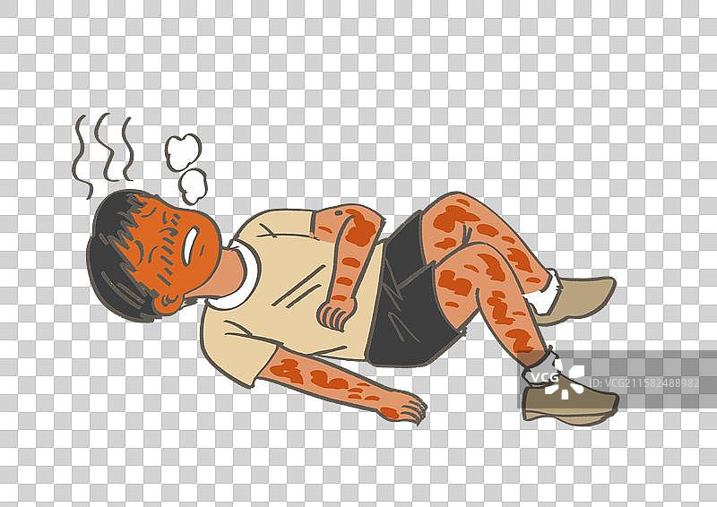 手绘风漫画插画元素-夏季高温图片素材