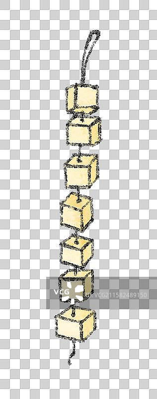 西藏美食国风插画-奶渣图片素材