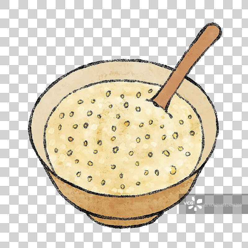 西藏美食国风插画-青稞粥图片素材