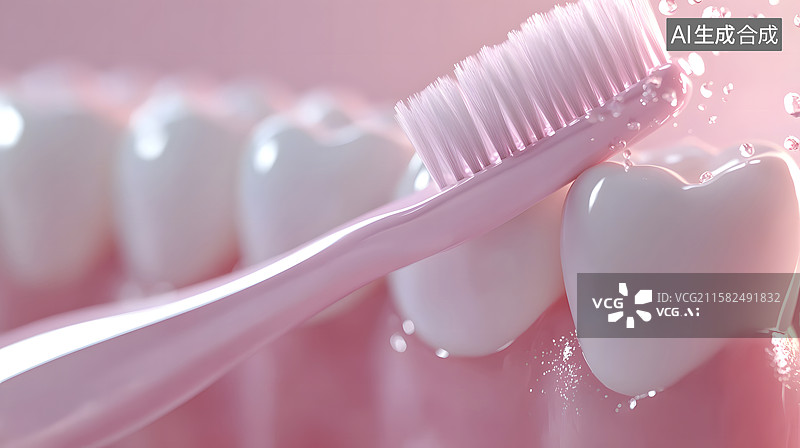 【AI数字艺术】牙刷与牙齿的健康维护图片素材