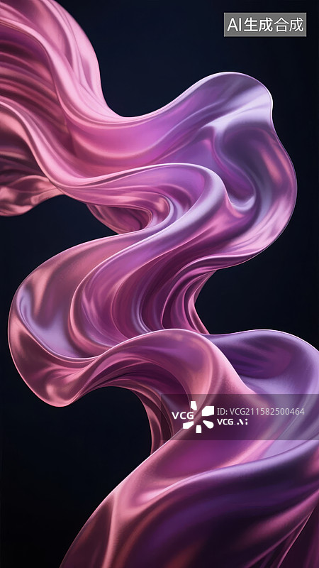 【AI数字艺术】流动的粉色丝绸图片素材