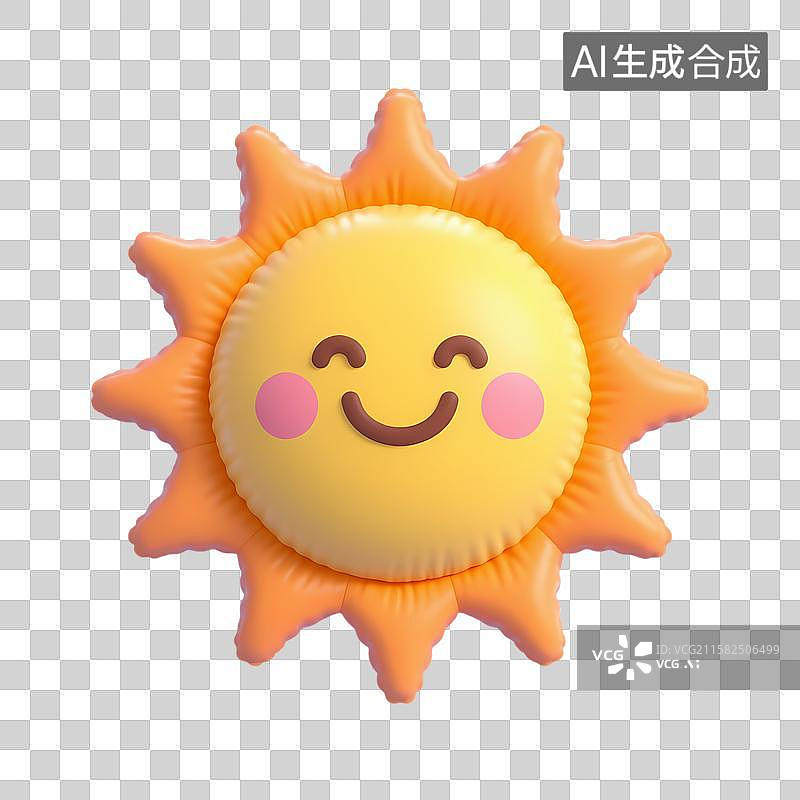 【AI数字艺术】卡通太阳笑脸图案图片素材