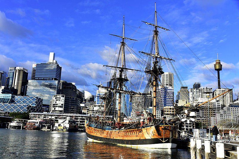 澳大利亚悉尼海事博物馆达令港帆船图片素材