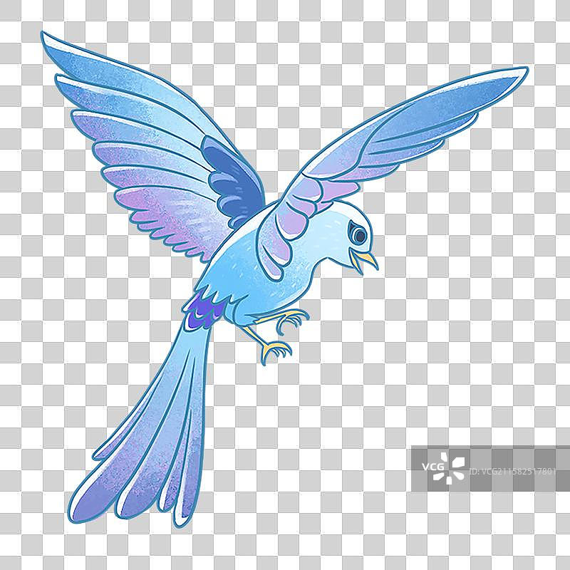 蓝色飞着的小鸟图片素材