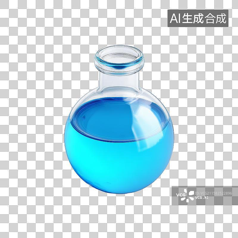 【AI数字艺术】装有蓝色液体的玻璃瓶图片素材