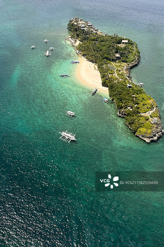 航拍海岛-长滩岛白沙滩图片素材