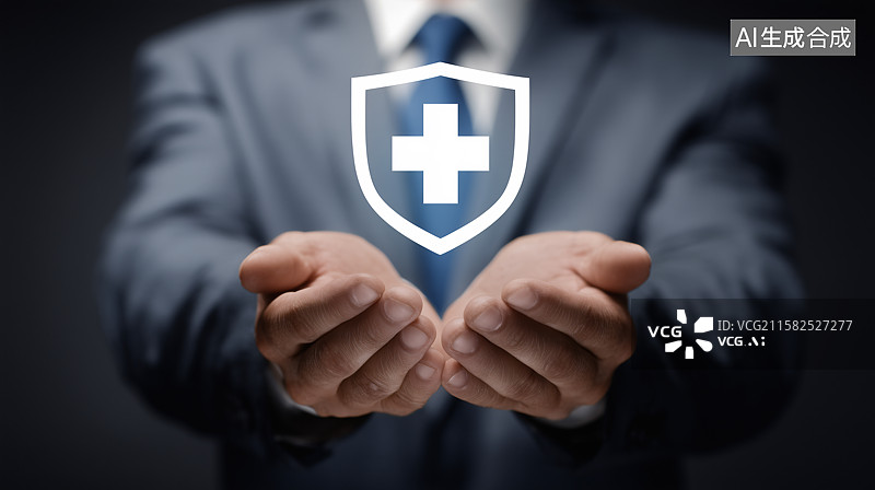 【AI数字艺术】商务人士与安全防护标识图片素材