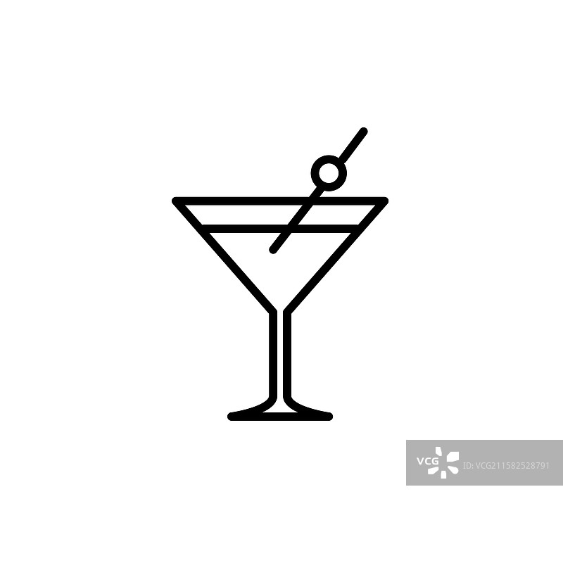 酒吧的马提尼酒杯和橄榄饮品菜单图片素材