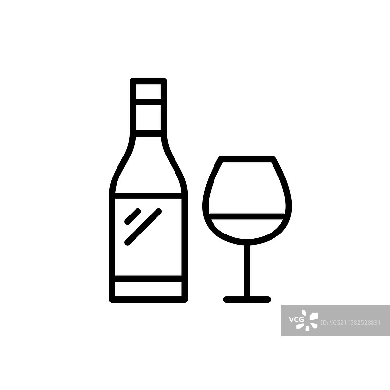 酒瓶和酒杯，餐厅或酒吧饮品图片素材