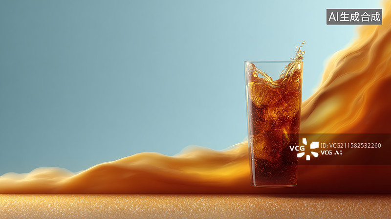 【AI数字艺术】冰镇饮料特写背景图图片素材