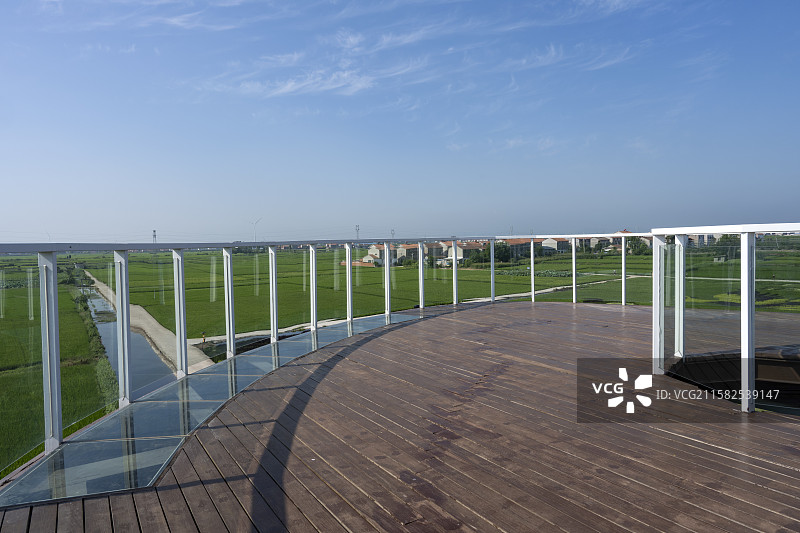 农村观景台露台建筑田野自然景观田园风光图片素材