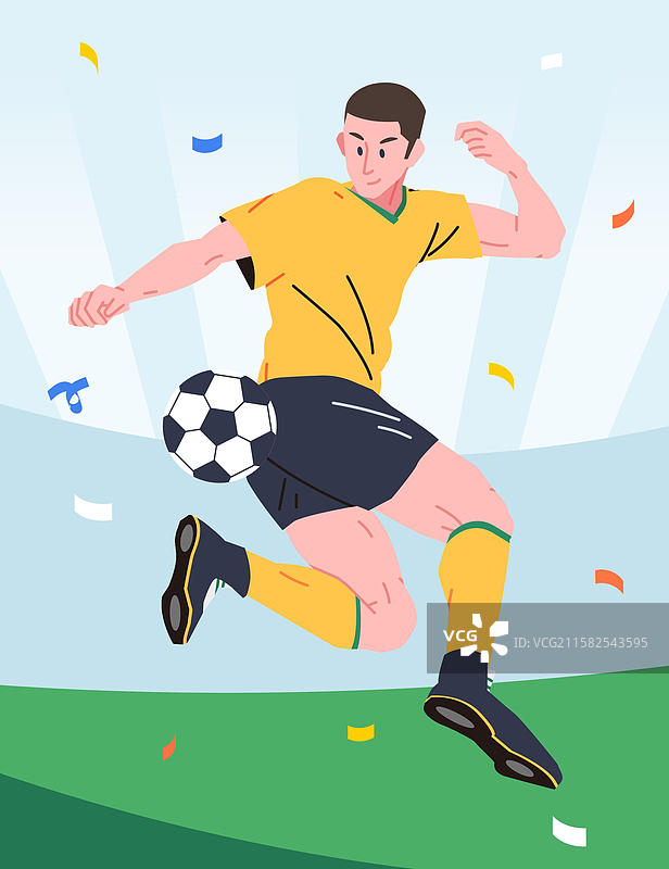 足球体育运动人物苏超健身球场卡通插画图片素材