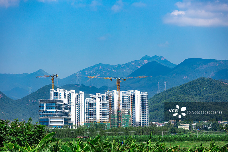 建设中的江门滨海新区银湖湾核心区图片素材