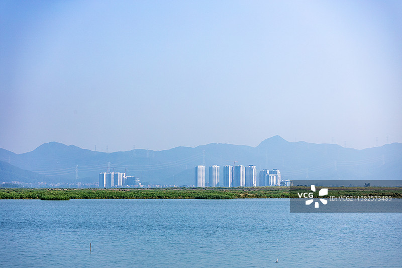 建设中的江门滨海新区银湖湾核心区图片素材