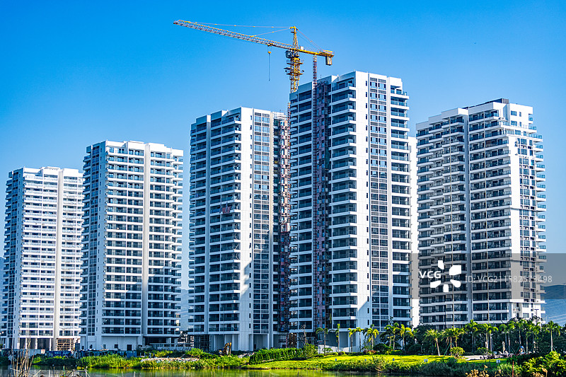 建设中的江门滨海新区银湖湾核心区图片素材