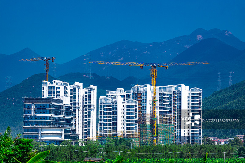 建设中的江门滨海新区银湖湾核心区图片素材