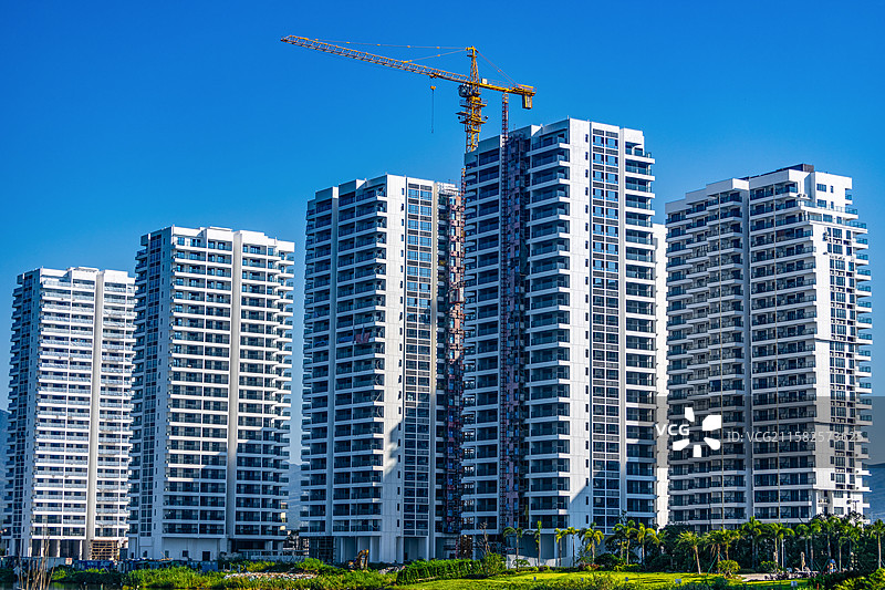 建设中的江门滨海新区银湖湾核心区图片素材