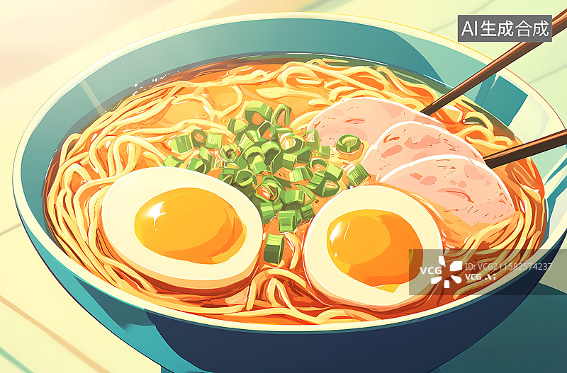 【AI数字艺术】一碗拉面的幸福时光图片素材