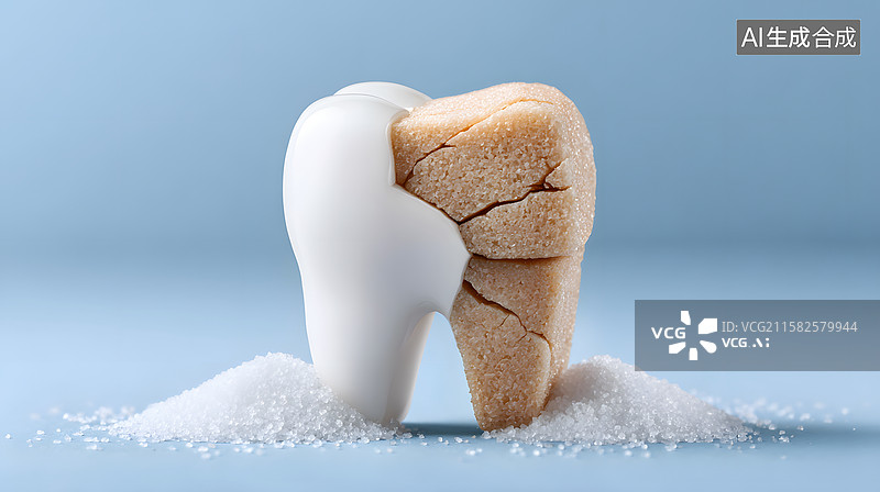 【AI数字艺术】糖和牙齿保健背景图片素材