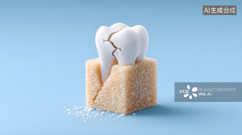【AI数字艺术】糖和牙齿保健背景图片素材