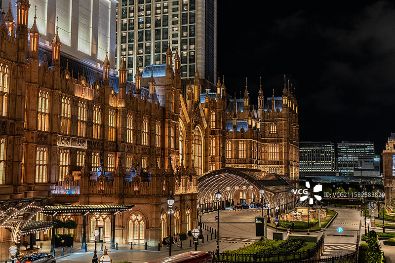 澳门伦敦人威尼斯人巴黎铁塔长曝光城市风光图片素材