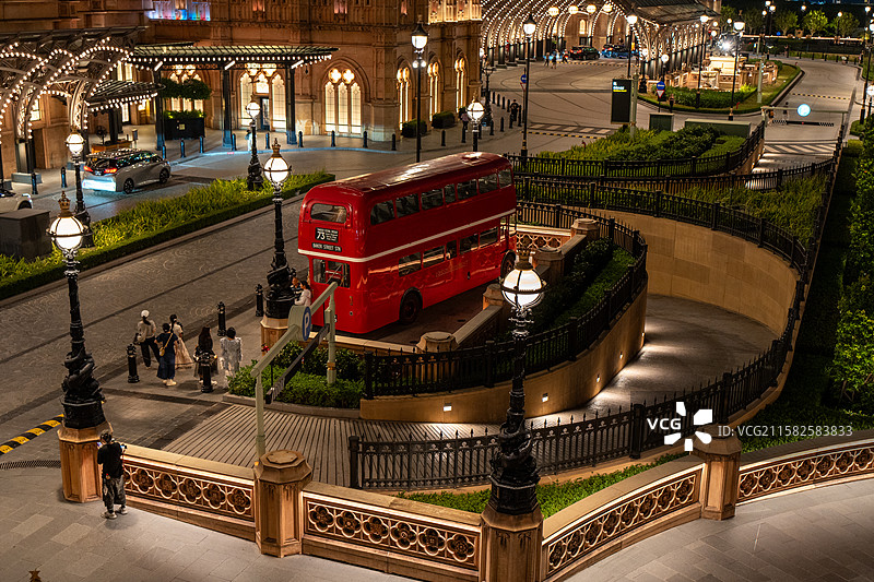 澳门伦敦人威尼斯人巴黎铁塔长曝光城市风光图片素材