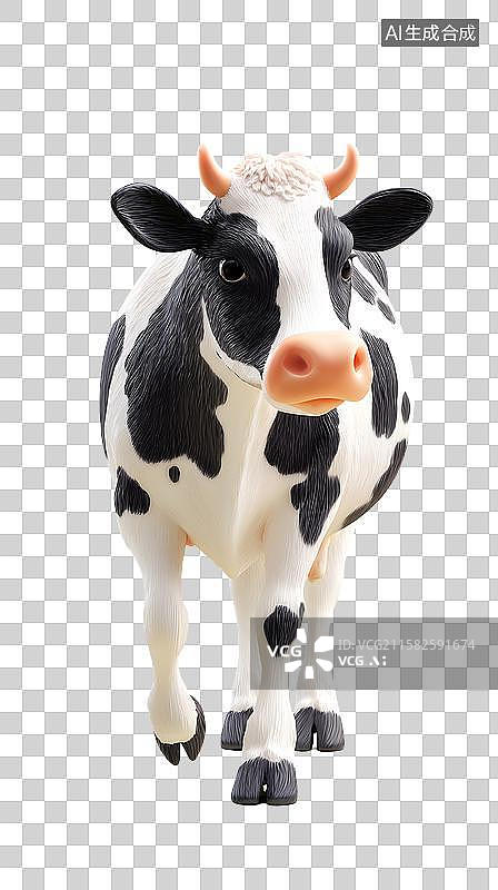 【AI数字艺术】萌牛装饰摆件图片素材