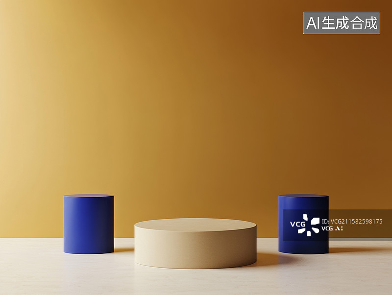 【AI数字艺术】简约几何色块组合图片素材