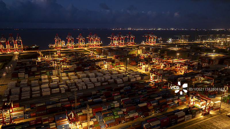 上海外高桥上海港口航拍图片素材