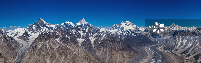 喀喇昆仑山著名山峰全景图图片素材
