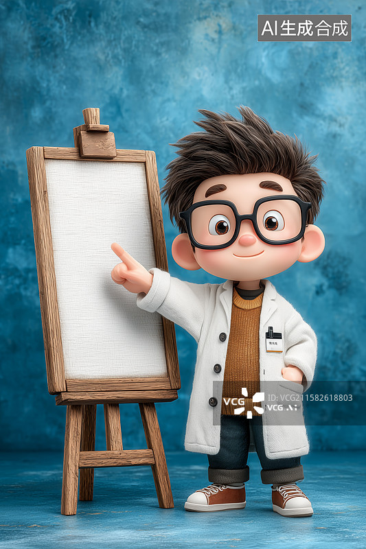 【AI数字艺术】自信可爱的3d卡通医生/教师素材图片素材